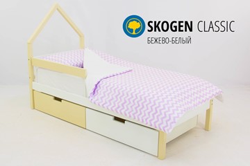 Детская кровать-домик мини Skogen бежево-белый в Нижнем Новгороде