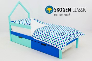 Кровать-домик мини Skogen мятно-синий в Нижнем Новгороде