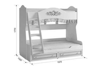 Детская двухэтажная кровать Алиса (1974х1404х1765) в Нижнем Новгороде - предосмотр 4