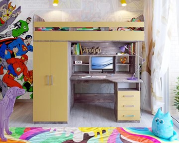 Детская кровать-шкаф Аракс, каркас Бетон, фасад Зира в Нижнем Новгороде