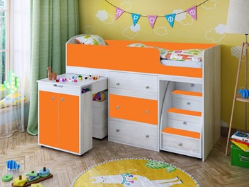 Детская кровать-шкаф Малыш 1600, корпус Винтерберг, фасад Оранжевый в Арзамасе