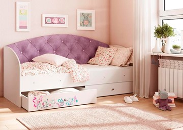 Кровать детская односпальная Эльза без бортика, Фиолетовый (латы) в Нижнем Новгороде