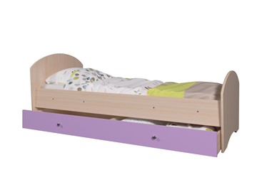 1-спальная детская кровать Мозайка без бортиков, корпус Млечный дуб/фасад Ирис (щиты) в Нижнем Новгороде