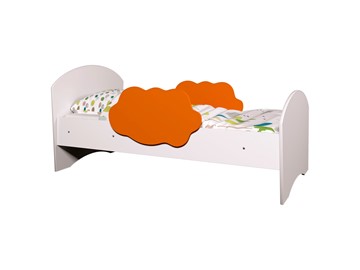 Кровать односпальная детская Тучка, корпус Белый, фасад Оранжевый в Нижнем Новгороде