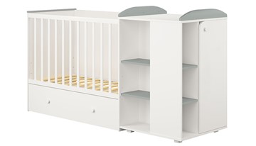 Кровать-трансформер детская с комодом POLINI Kids Ameli 800 Белый / Серый, серия AMELI в Арзамасе