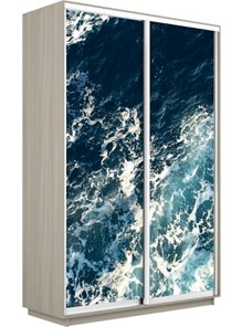 Шкаф двухдверный Экспресс 1400x450x2400, Морские волны/шимо светлый в Нижнем Новгороде