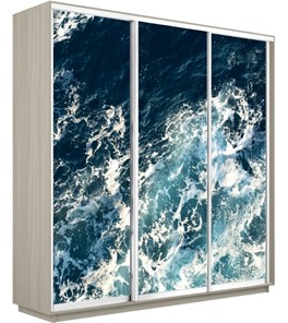 Шкаф 3-х дверный Экспресс 1800х450х2400, Морские волны/шимо светлый в Нижнем Новгороде
