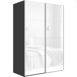 Шкаф 2-дверный Эста (Стекло белое/Стекло белое) 1800x660x2400, серый диамант в Нижнем Новгороде