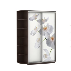 Шкаф 2-дверный Экспресс 1700x600x2200, со стеллажом, Орхидея белая/венге в Нижнем Новгороде