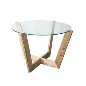 Журнальный столик Оникс-10, Натуральный массив/Прозрачное стекло в Арзамасе