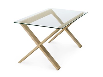 Стеклянный столик Оникс-11, Натуральный массив/Прозрачное стекло в Арзамасе