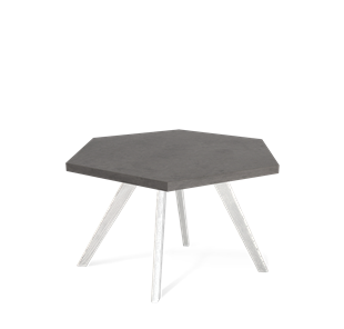 Круглый столик SHT-S39 / SHT-ТT20 70 ЛДСП (бетон чикаго темно-серый/белый/патина серебро) в Нижнем Новгороде