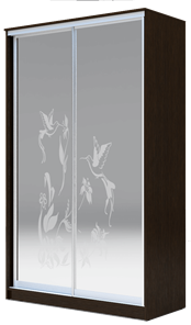 Шкаф 2-х створчатый 2400х1682х620 два зеркала, "Колибри" ХИТ 24-17-66-03 Венге Аруба в Нижнем Новгороде - предосмотр
