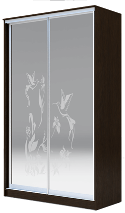 Шкаф 2-х створчатый 2400х1682х620 два зеркала, "Колибри" ХИТ 24-17-66-03 Венге Аруба в Нижнем Новгороде - изображение