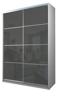 Шкаф 2-х дверный MAX МШ-23-6-16-22, Профиль Серебро/Цвет Белый/Oracal Темно-серый в Нижнем Новгороде
