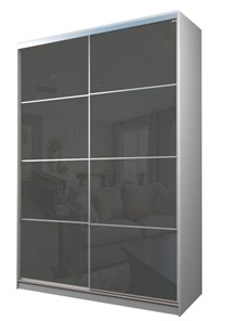 Шкаф 2-х дверный MAX МШ-25-6-18-22, Профиль Серебро/Цвет Белый/Oracal Темно-серый в Нижнем Новгороде