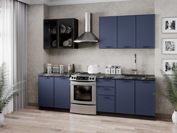 Прямой кухонный гарнитур 2600 Индиго, Черный/Темно-синий в Арзамасе