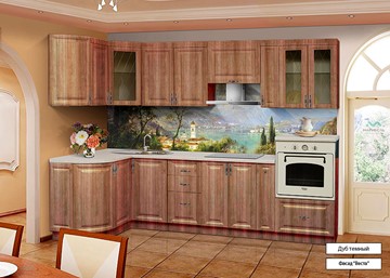 Угловой кухонный гарнитур Веста 1330х2800, цвет Дуб темный в Нижнем Новгороде