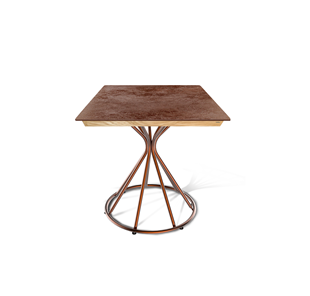 Керамический кухонный стол SHT-TU4-1/ТT8 60/60 (медный металлик/прозрачный лак/коричневая сепия) в Арзамасе
