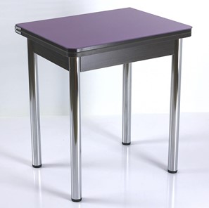 Кухонный пристенный стол СПА-02 СТ2, венге ЛДСП/стекло фиолетовый/39 прямые трубки хром в Нижнем Новгороде