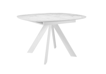 Керамический кухонный стол DikLine BK100 Керамика Белый мрамор/подстолье белое/опоры белые в Нижнем Новгороде