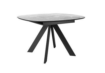 Овальный стол на кухню DikLine BK100 Керамика Серый мрамор/подстолье черное/опоры черные в Нижнем Новгороде