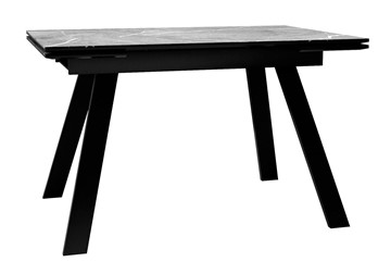 Кухонный стол раскладной DikLine DKL140 Керамика Серый мрамор/опоры черные (2 уп.) в Нижнем Новгороде