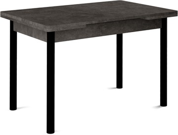 Кухонный стол раздвижной Кубика Милан-1 EVO, ноги металлические черные, серый камень в Нижнем Новгороде