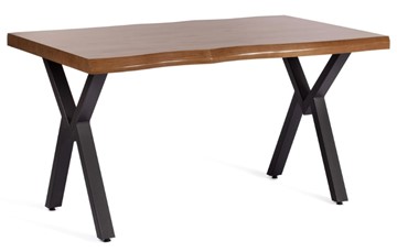Обеденный стол EFFRON (mod. 1412) ЛДСП+меламин/металл, 140х80х75, walnut (орех)/чёрный в Нижнем Новгороде