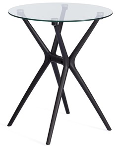 Стол со стеклянной столешницей PARNAVAZ (mod. 29) пластик/стекло, 60х60х70,5 прозрачный/черный арт.19698 в Нижнем Новгороде