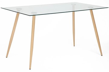 Обеденный стол SOPHIA (mod. 5003) металл/стекло (8мм), 140x80x75, бук/прозрачный арт.12098 в Нижнем Новгороде