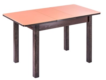 Кухонный стол раскладной Айсберг-01 СТ1, венге ЛДСП/стекло оранжевое/42 прямые массив венге в Нижнем Новгороде