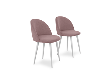 Комплект из 2-х обеденных стульев Лайт розовый белые ножки в Нижнем Новгороде