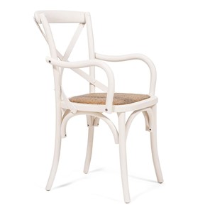 Кухонный стул с подлокотниками CROSS (mod.CB2008) 55х52х91 Белый (butter white) арт.12375 в Нижнем Новгороде
