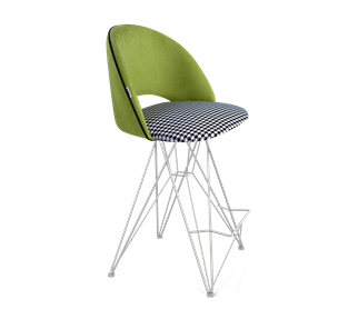 Полубарный стул SHT-ST34-3 / SHT-S66-1 (оливковый/гусиная лапка/хром лак) в Нижнем Новгороде
