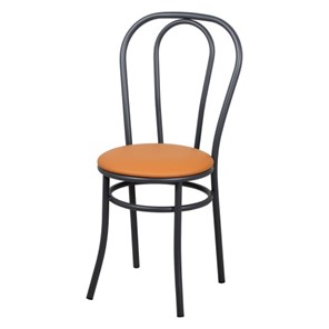 Кухонный стул Венский СРП-070 (спинка две дуги) Эмаль графит Экотекс оранжевый в Нижнем Новгороде