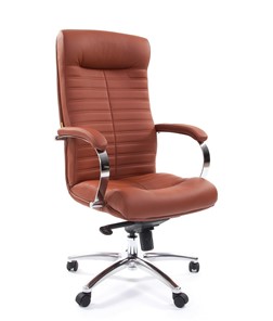 Кресло CHAIRMAN 480 Экокожа Terra 111 (коричневая) в Арзамасе
