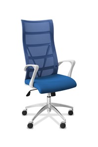 Офисное кресло Топ X белый каркас, сетка/ткань TW / синяя/голубая в Нижнем Новгороде