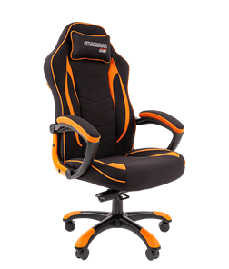 Кресло игровое CHAIRMAN GAME 28 Полиэстер комбинированная ткань оранжевый/черный в Нижнем Новгороде