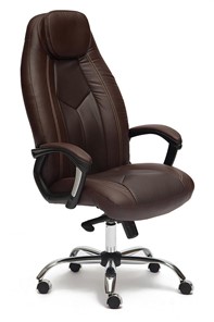 Офисное кресло BOSS Lux, кож/зам, коричневый/коричневый перфорированный, арт.9816 в Нижнем Новгороде