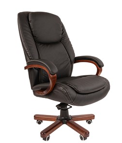 Кресло офисное CHAIRMAN 408 кожа черная в Арзамасе