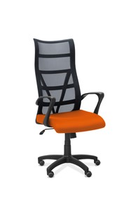 Кресло для персонала Топ, сетка/ткань TW / черная/ оранжевая в Нижнем Новгороде