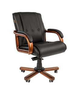 Офисное кресло CHAIRMAN 653M кожа черная в Арзамасе