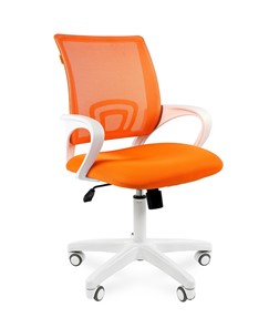 Кресло компьютерное CHAIRMAN 696 white, ткань, цвет оранжевый в Нижнем Новгороде
