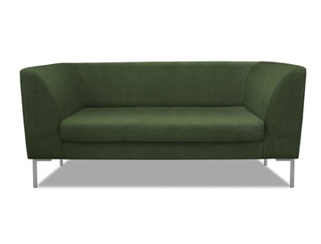 Мягкий офисный диван Сиеста 2-местный, ткань Сахара / зеленая С39 в Нижнем Новгороде
