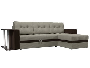 Угловой диван для гостиной Атланта М, Корфу 02/Коричневый (рогожка/микровельвет) в Нижнем Новгороде