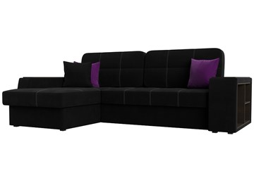 Угловой диван Брюссель, Черный/фиолетовый (вельвет) в Нижнем Новгороде