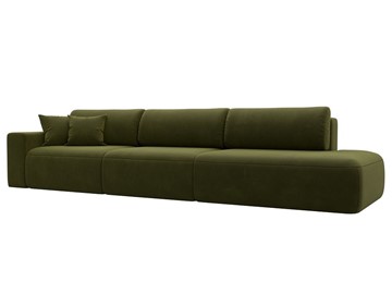 Прямой диван Лига-036 Модерн Лонг, Зеленый (микровельвет) в Нижнем Новгороде