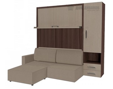 Подъемная кровать Кровать-трансформер Smart (КД 1400+ШП+Пуф), шкаф правый, левый подлокотник в Арзамасе