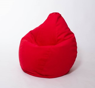 Кресло-мешок Груша большое, велюр однотон, красное в Арзамасе